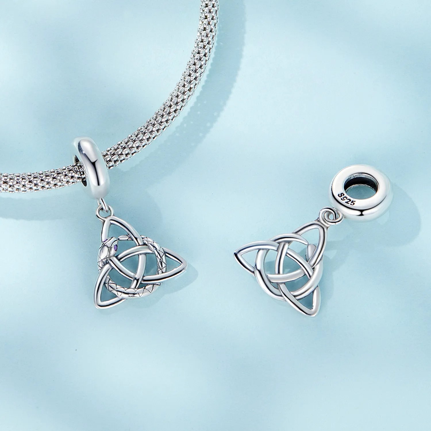 Charm Dije Plata 925 Triqueta Celta Snake - Imagen 5