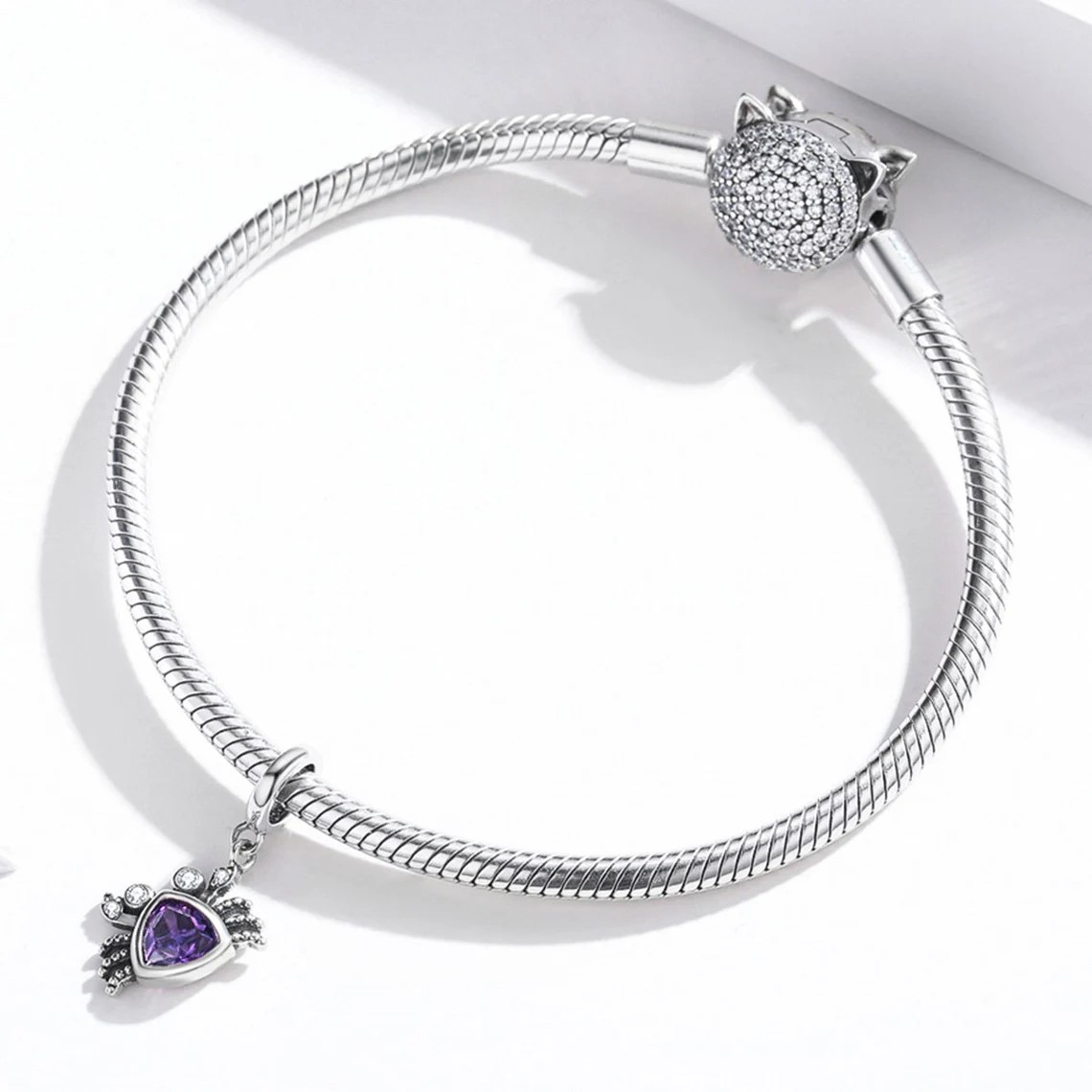 Charm Dije Plata 925 Cangrejo Morado - Imagen 3
