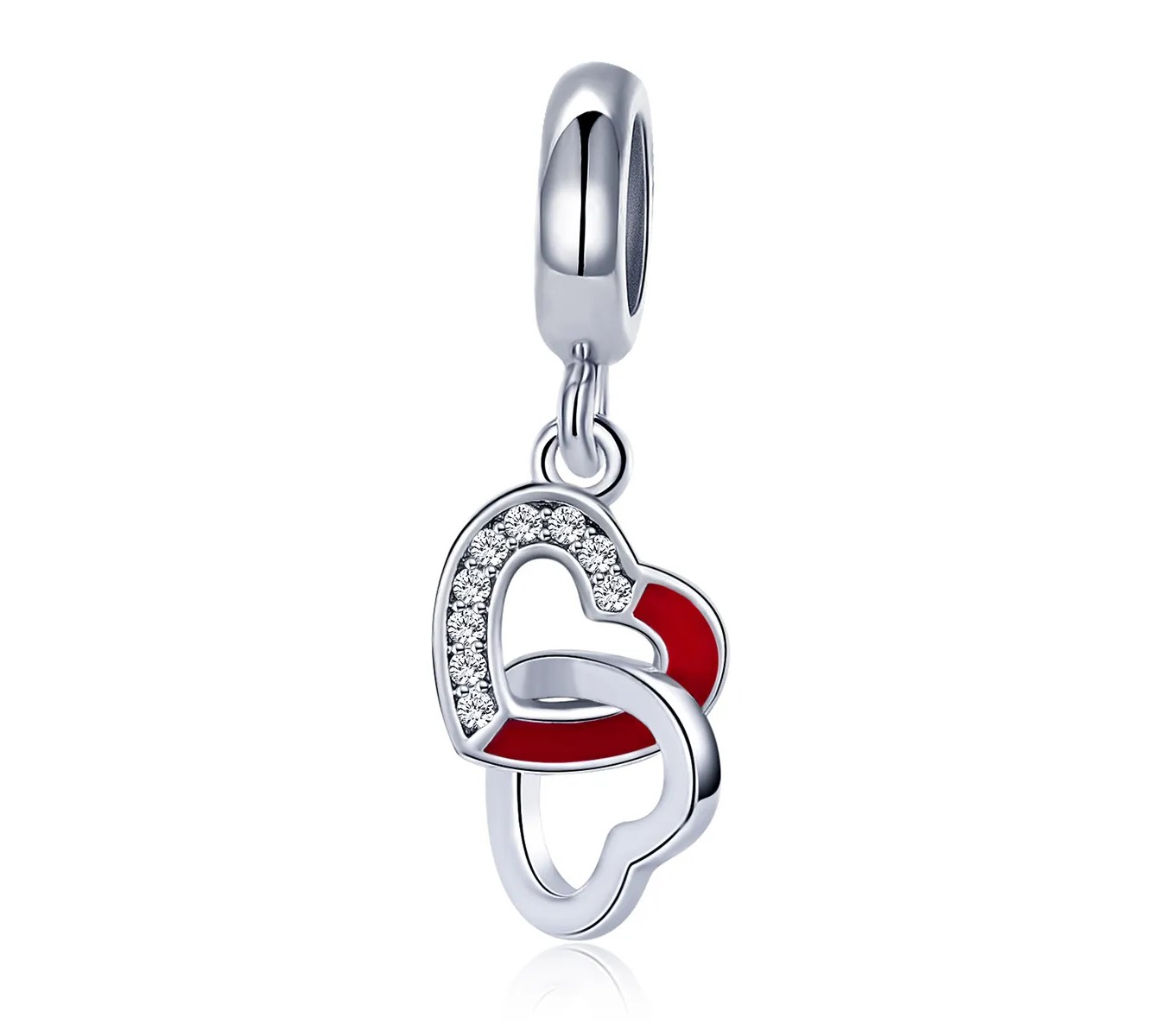 Charm Dije Plata 925 Corazon Entrelazados