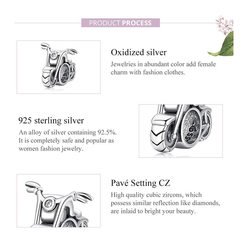 Charm Dije Plata 925 Moto Clasica - Imagen 6