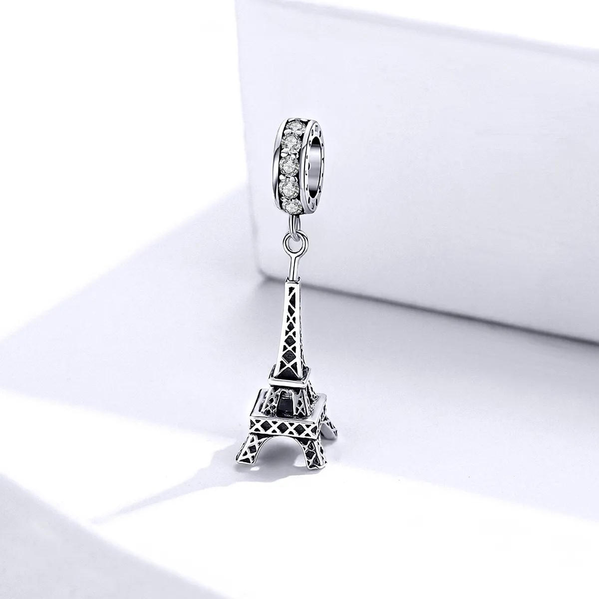Charm Dije Plata 925 Torre Eiffel Circones - Imagen 4