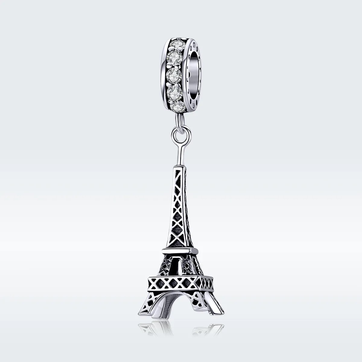 Charm Dije Plata 925 Torre Eiffel Circones - Imagen 5
