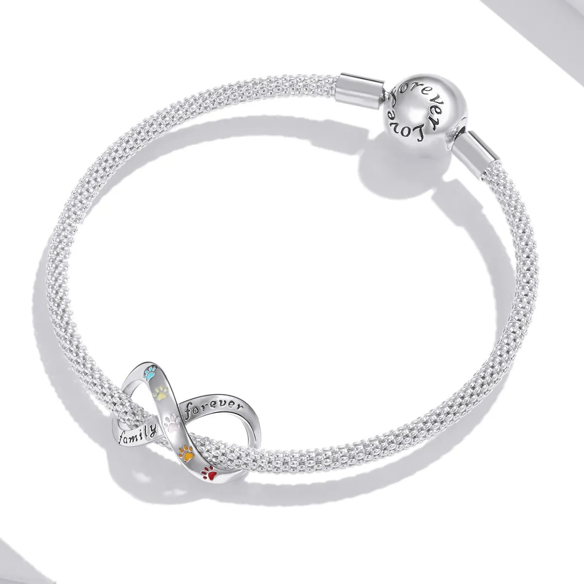 Charm Dije Plata 925 Infinito Mascota Family - Imagen 4