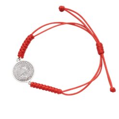 Alternative view of Pulsera Hilo Rojo Trenzado San Benito Acero