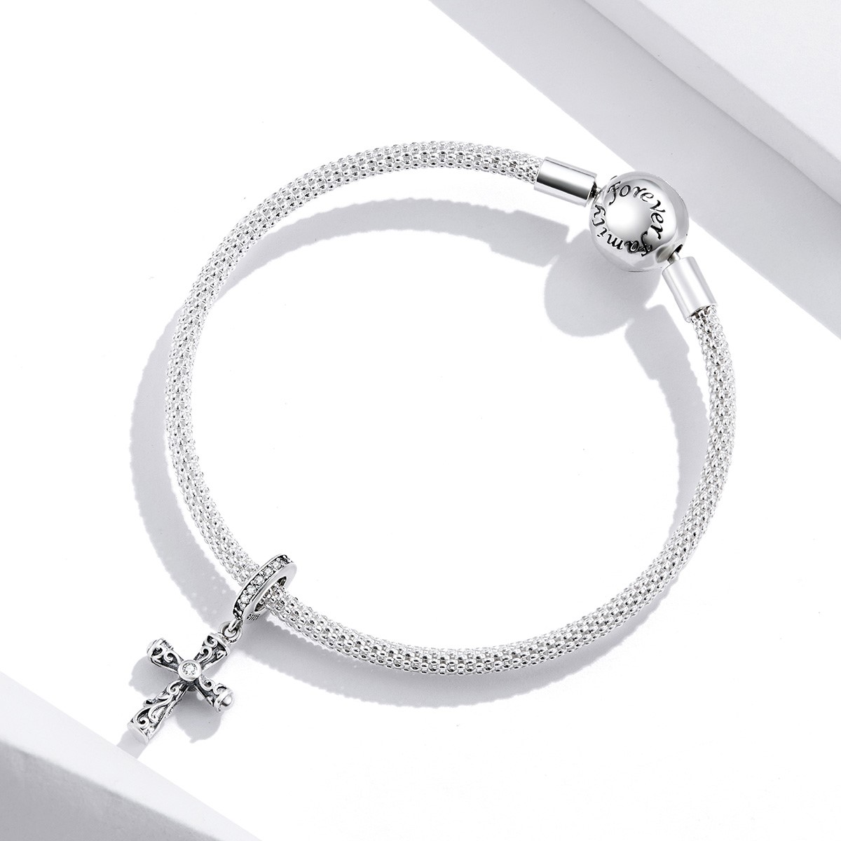 Charm Dije Plata 925 Cruz Vintage - Imagen 2