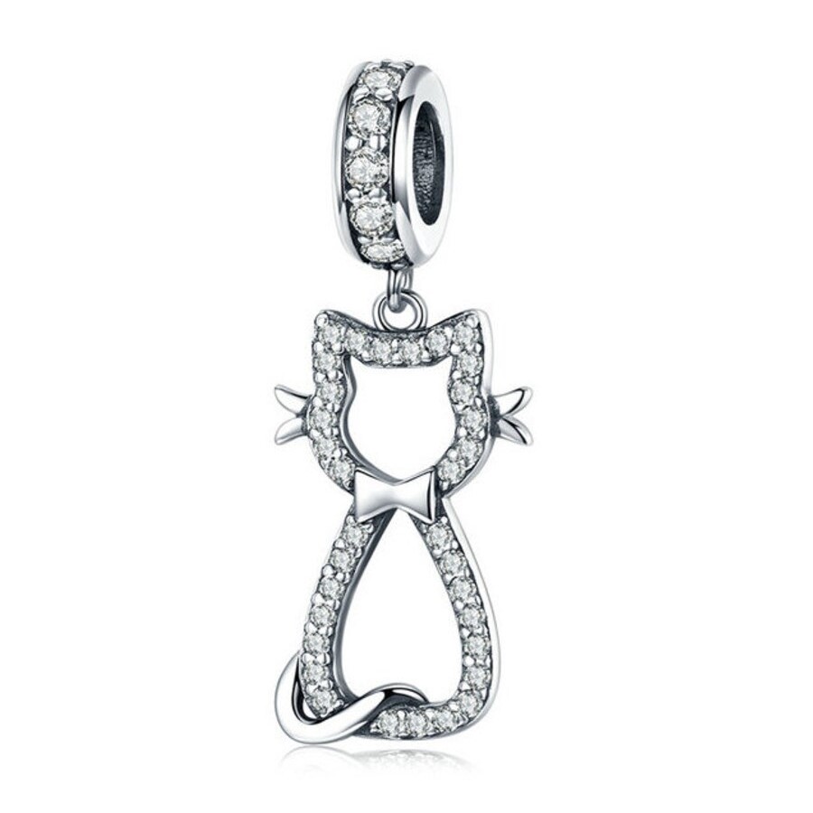 Charm Dije Plata 925 Gatito Feliz