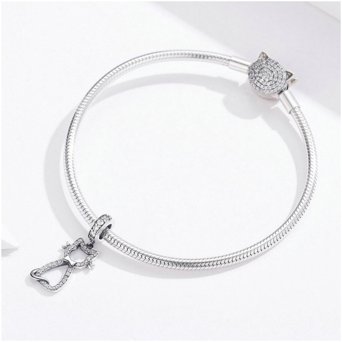 Charm Dije Plata 925 Gatito Feliz - Imagen 2