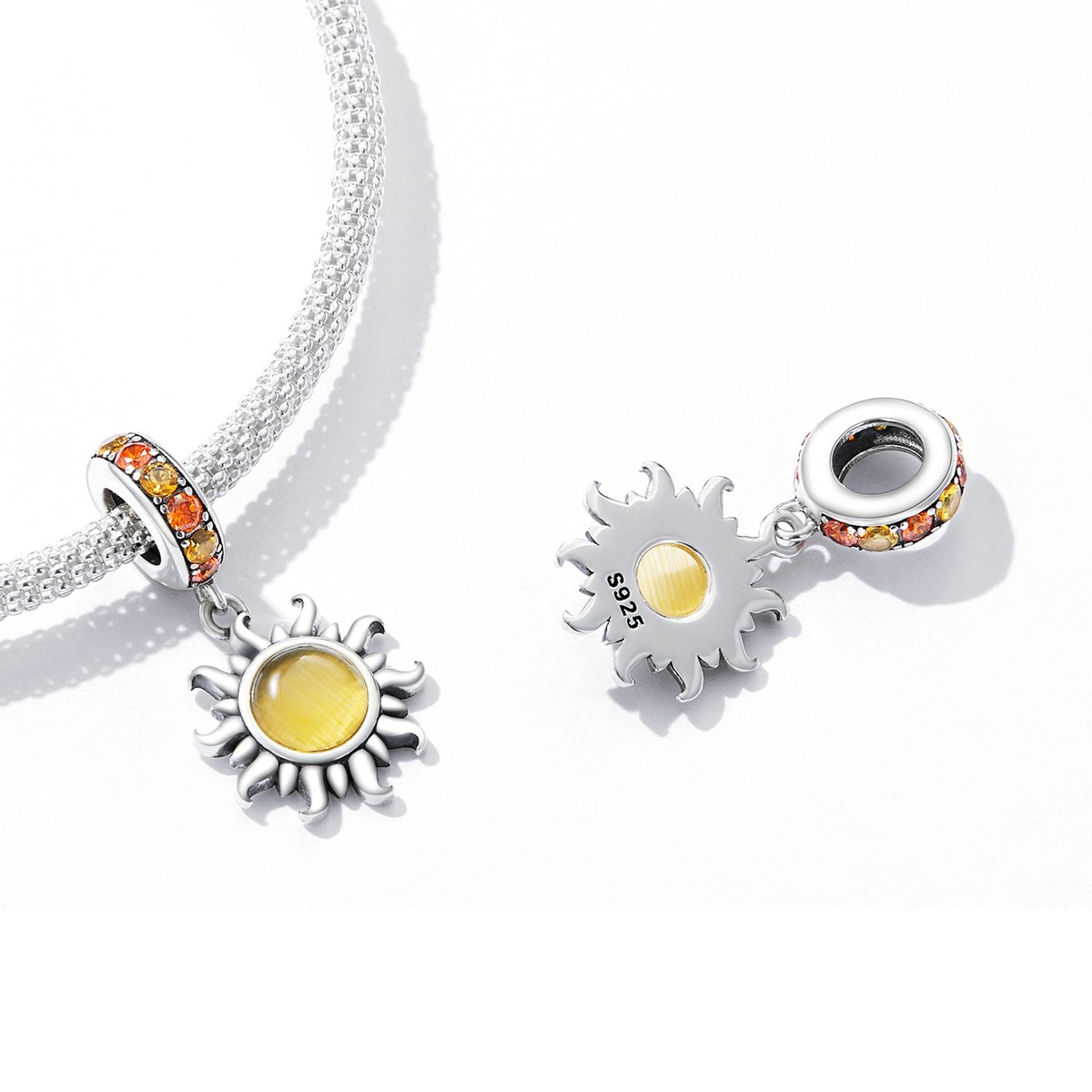 Charm Dije Plata 925 Sol Brillante - Imagen 3
