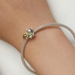Alternative view of Charm Dije Plata 925 Osito con Girasol
