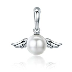 Charm Dije Plata 925 Alas de Angel Perla