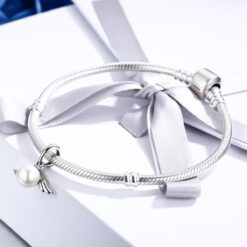 Alternative view of Charm Dije Plata 925 Alas de Angel Perla