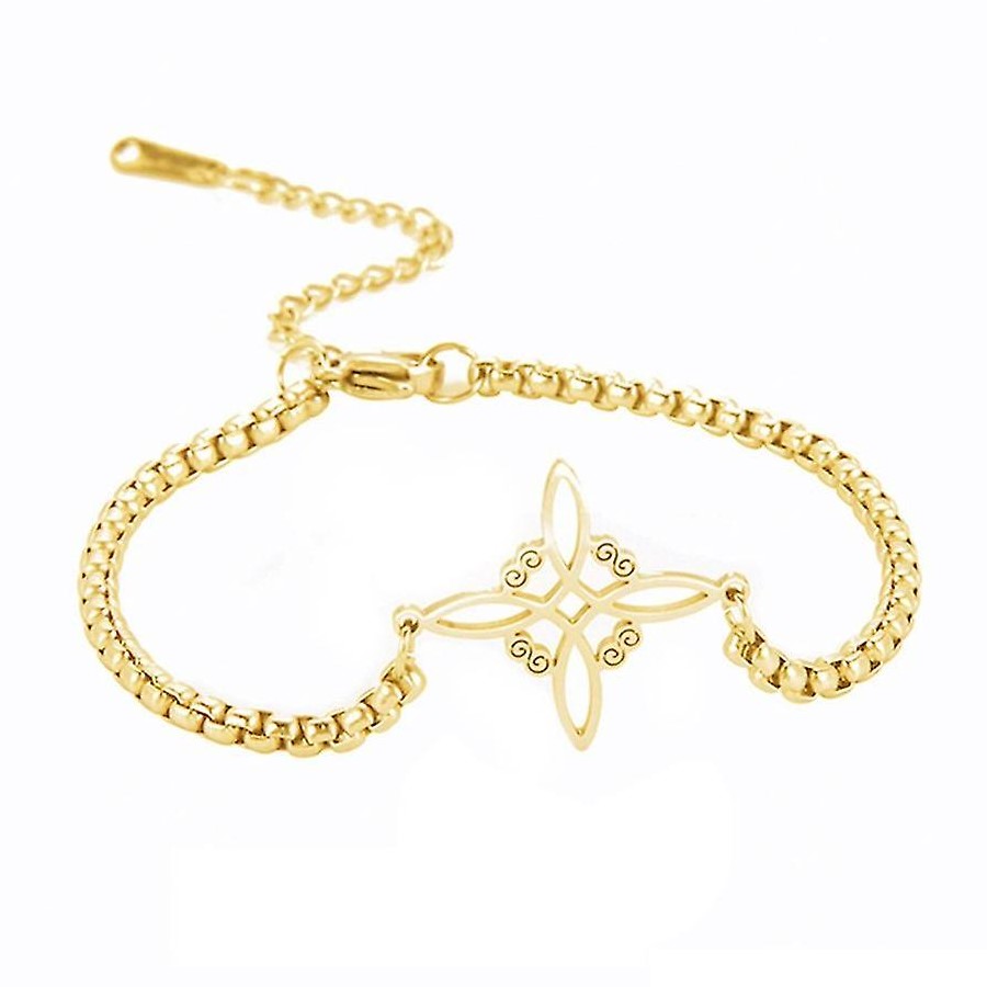 Pulsera Nudo de Bruja Celta Dorada Acero