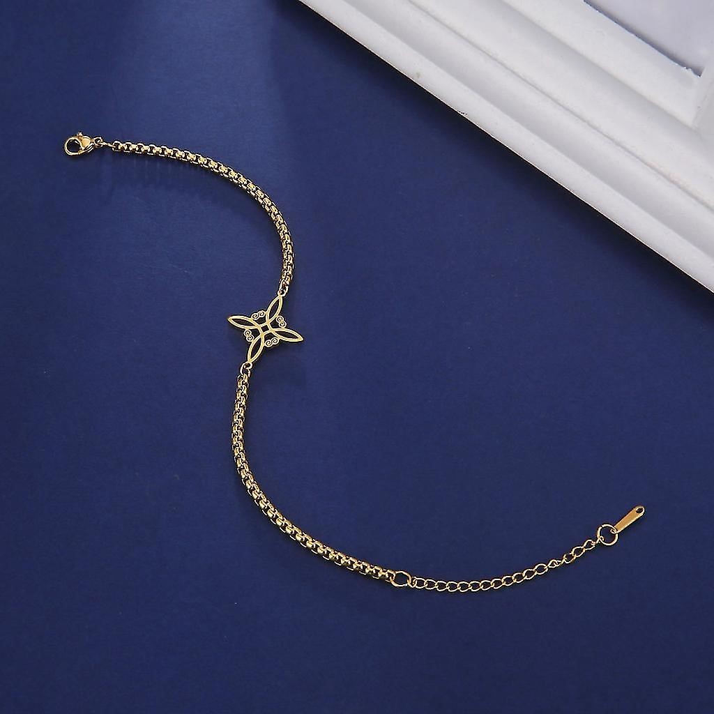 Pulsera Nudo de Bruja Celta Dorada Acero - Imagen 2