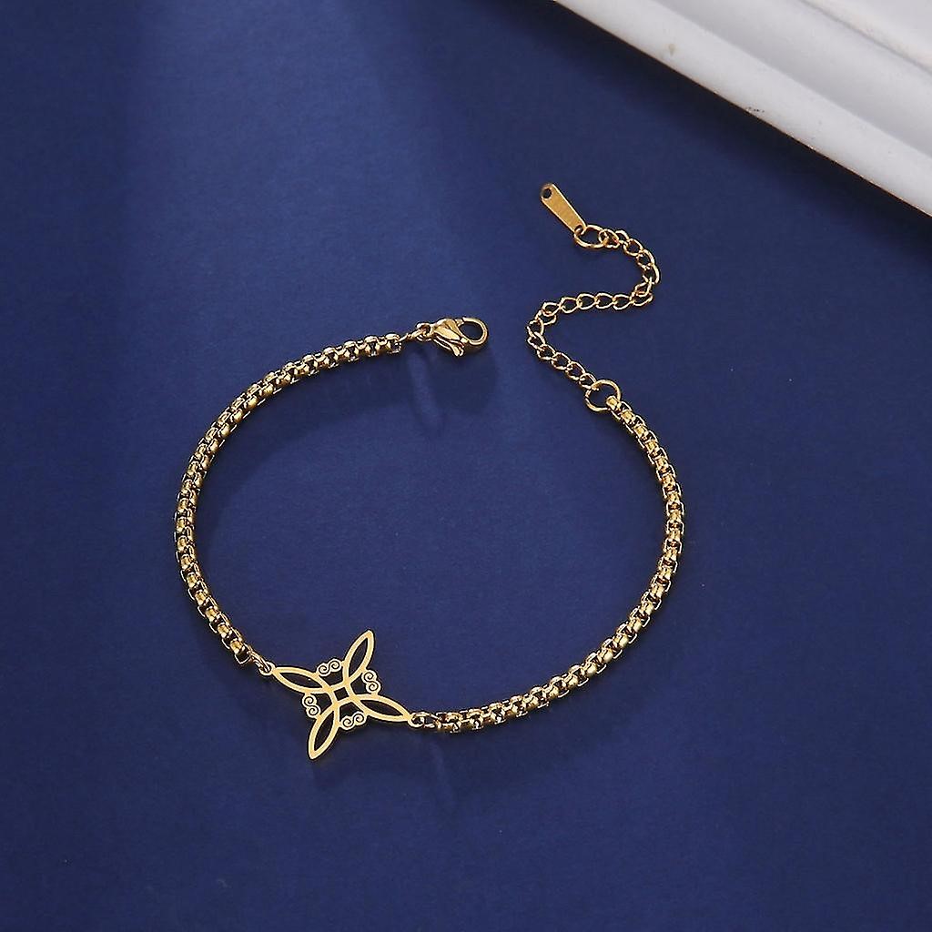 Pulsera Nudo de Bruja Celta Dorada Acero - Imagen 3