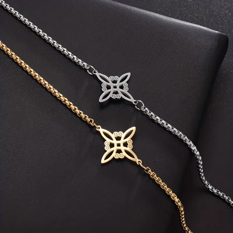 Pulsera Nudo de Bruja Celta Dorada Acero - Imagen 4