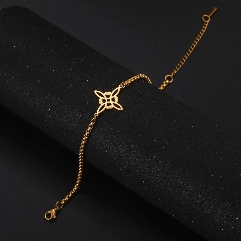 Pulsera Nudo de Bruja Celta Dorada Acero - Imagen 6