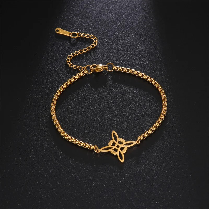 Pulsera Nudo de Bruja Celta Dorada Acero - Imagen 7