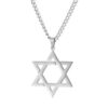 Colgante Collar Estrella David Acero Plateado