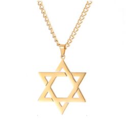 Colgante Collar Estrella David Acero Dorado