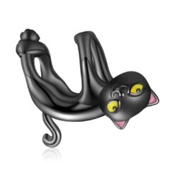 Charm Dije Plata 925 Gato Negro Colgante