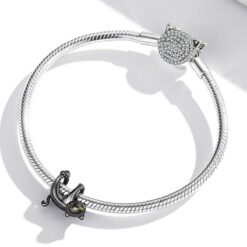 Alternative view of Charm Dije Plata 925 Gato Negro Colgante