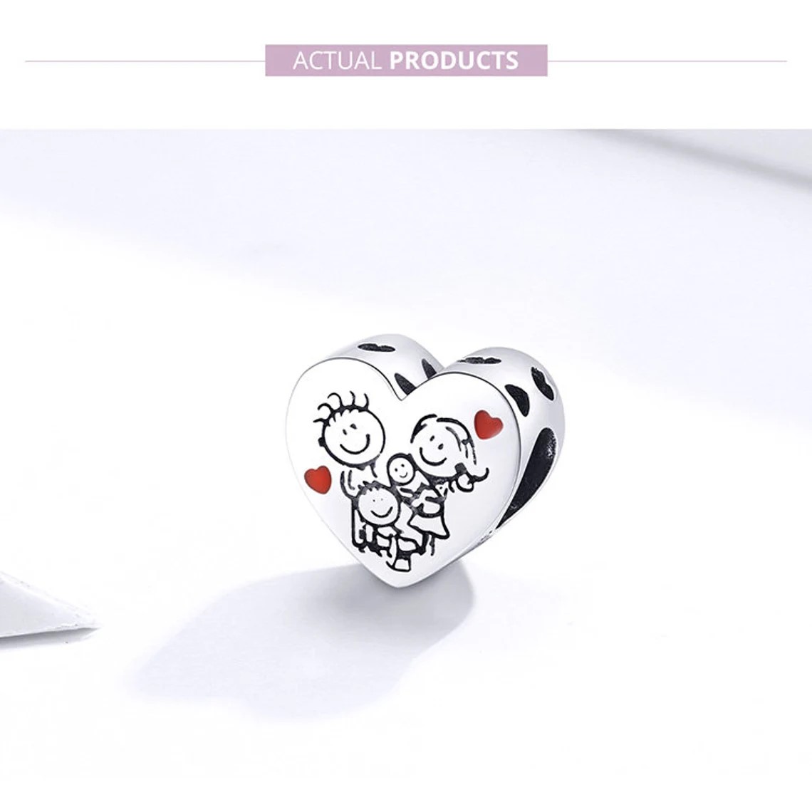 Charm Dije Plata 925 Corazon Familia Love - Imagen 4