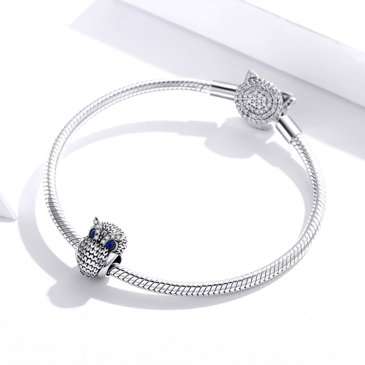 Charm Dije Plata 925 Buho Plateado - Imagen 2