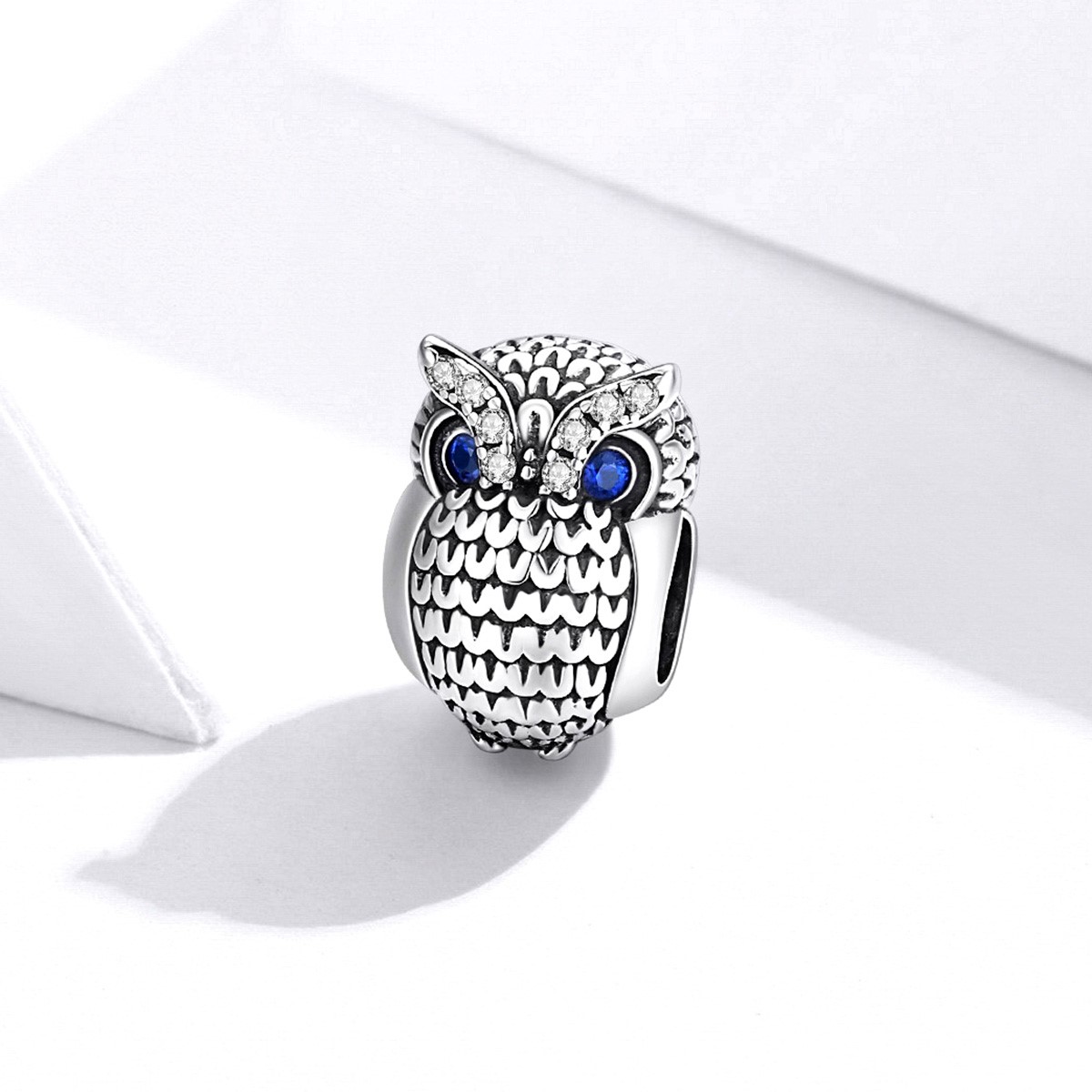 Charm Dije Plata 925 Buho Plateado - Imagen 3