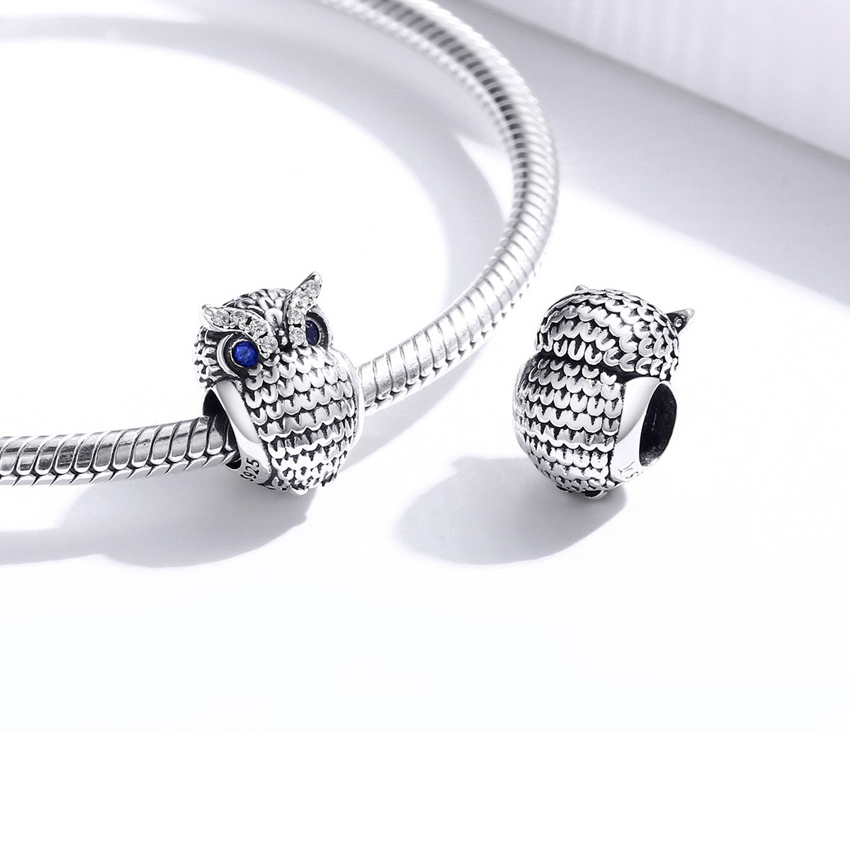 Charm Dije Plata 925 Buho Plateado - Imagen 4