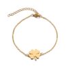 Pulsera Trebol de La Suerte Dorada Acero
