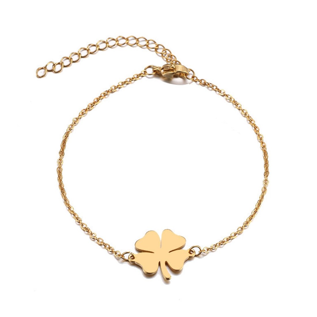Pulsera Trebol de La Suerte Dorada Acero