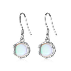 Aros Redondos Circon Lunar Plateado
