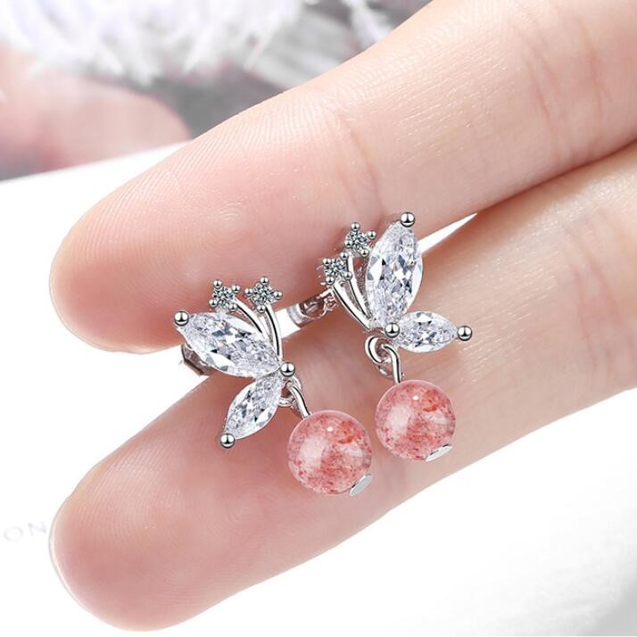 Aros Mariposa Bolita Rosada - Imagen 4