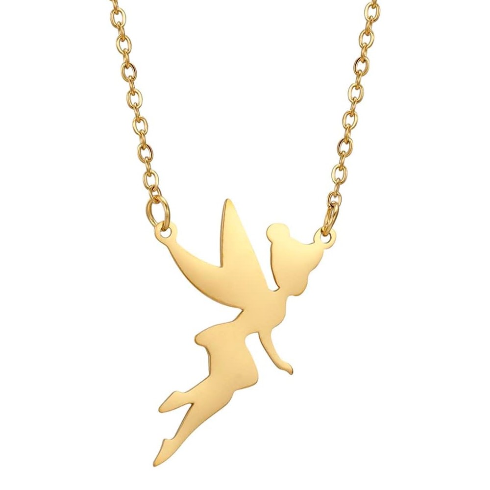 Colgante Collar Hada Acero Dorado