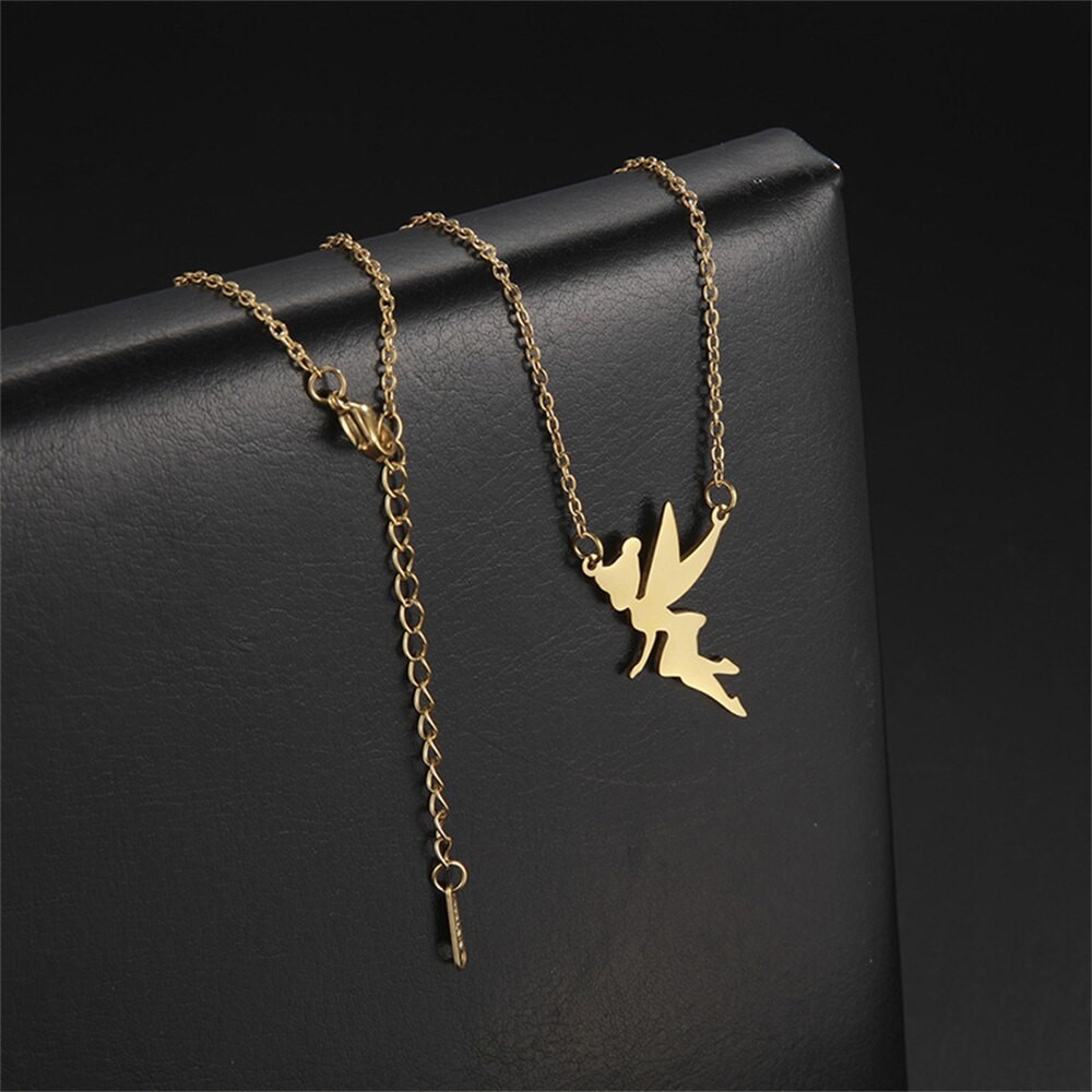 Colgante Collar Hada Acero Dorado - Imagen 4