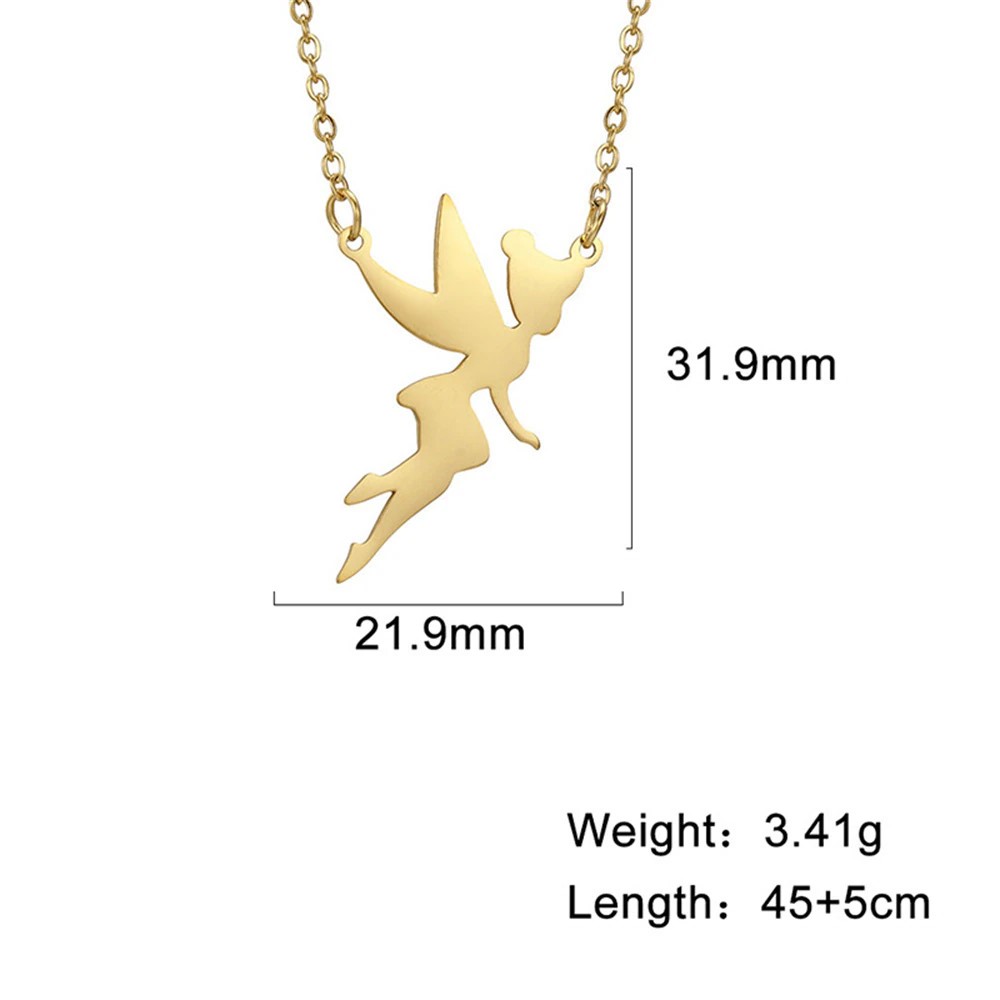 Colgante Collar Hada Acero Dorado - Imagen 6