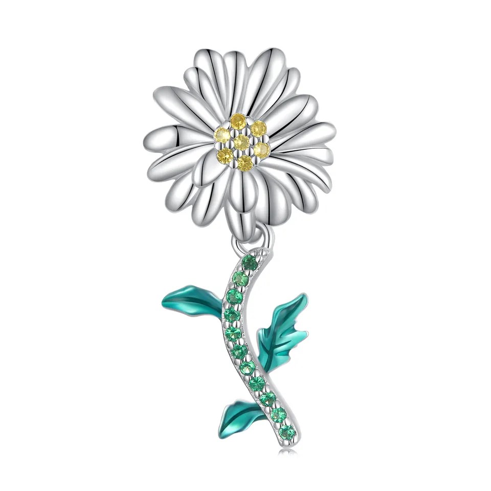 Charm Dije Plata 925 Margarita Daisy Flower