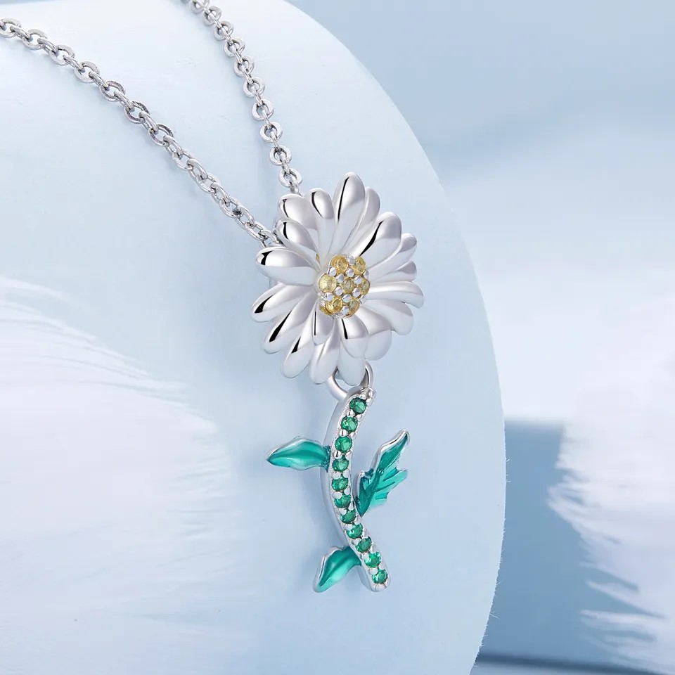 Charm Dije Plata 925 Margarita Daisy Flower - Imagen 5