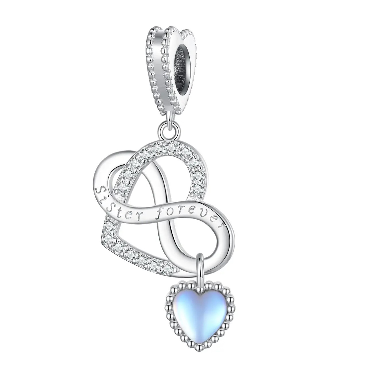 Charm Dije Plata 925 Corazon Infinito Sister