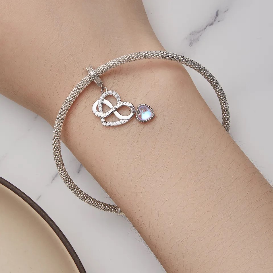 Charm Dije Plata 925 Corazon Infinito Sister - Imagen 2
