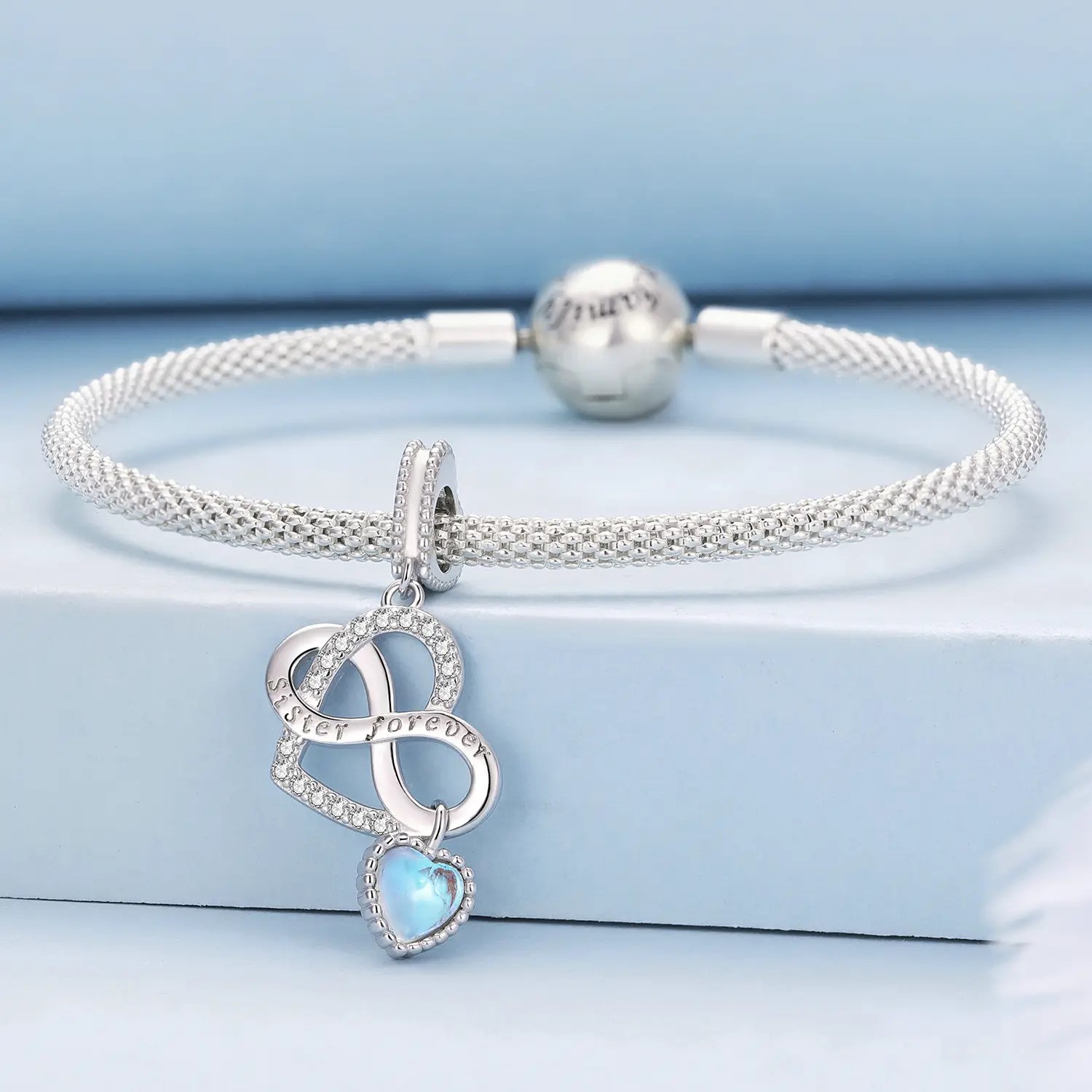Charm Dije Plata 925 Corazon Infinito Sister - Imagen 3