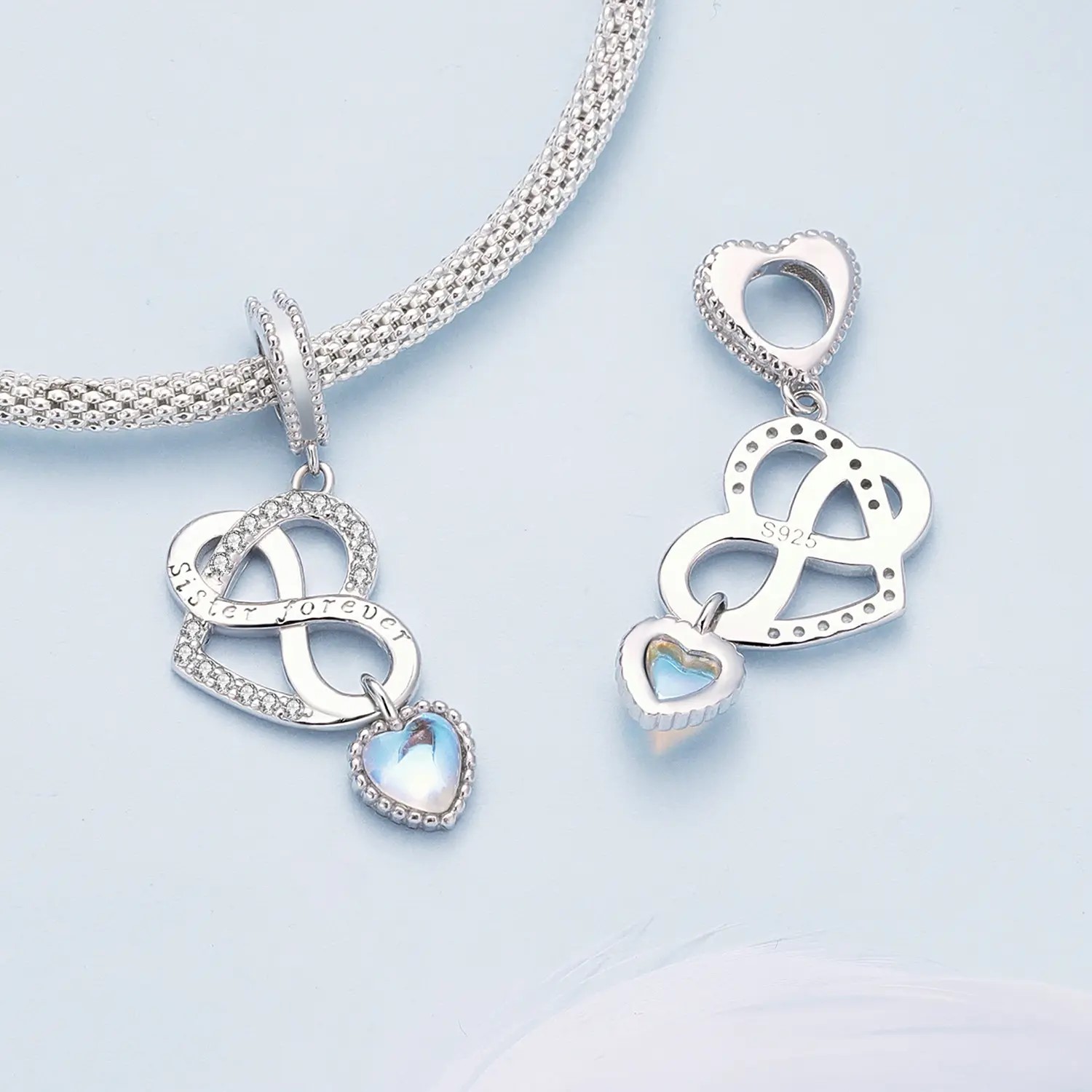 Charm Dije Plata 925 Corazon Infinito Sister - Imagen 5