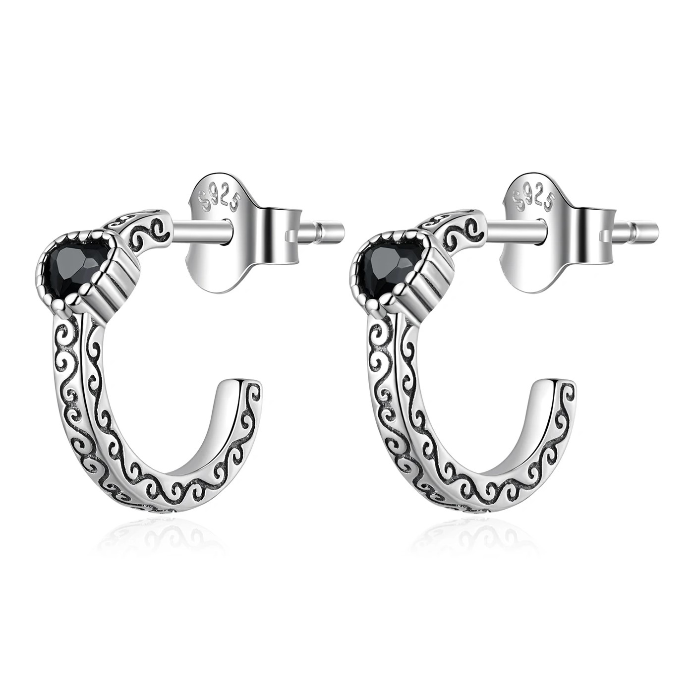 Aros Plata 925 Semi Argolla Corazon