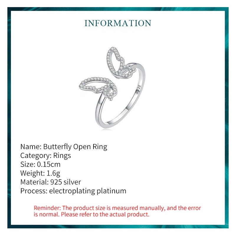 Anillo Plata 925 Mariposa Circones - Imagen 6