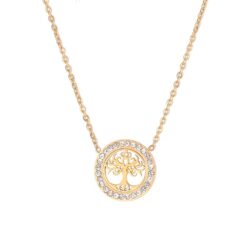 Collar Árbol de la vida con Circones Dorado Acero