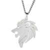 Collar Cabeza Leon King Acero Plateado