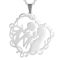 Alternative view of Collar Familia con Hijo Acero Plateado