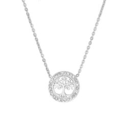 Collar Árbol de la vida con Circones Plateado Acero