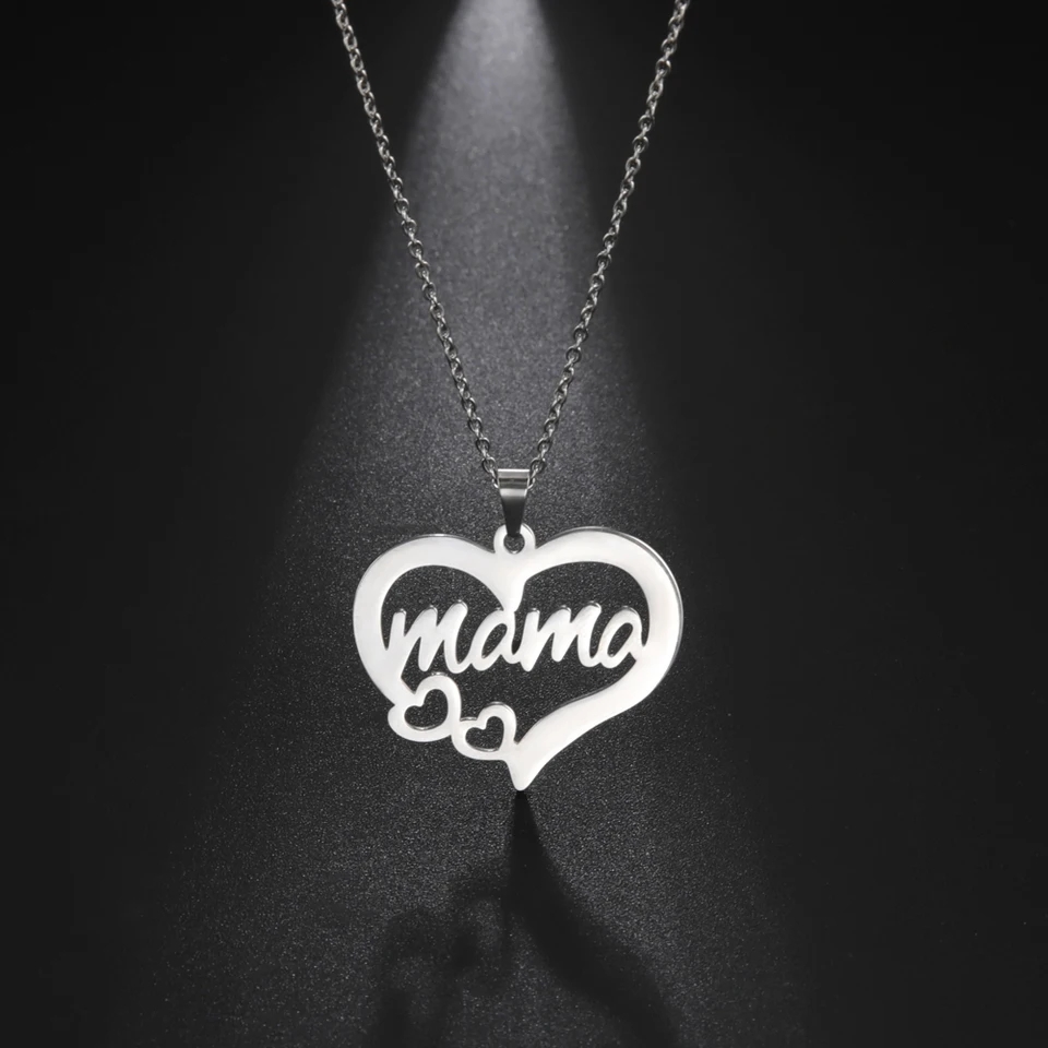 Collar Acero Mama Dos Corazones Plateado - Imagen 6