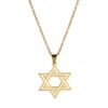 Colgante Collar Estrella David Biselada Acero Dorado
